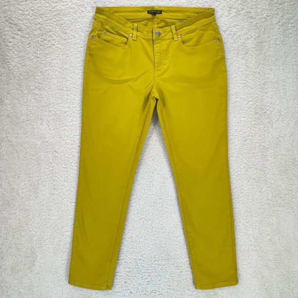 Eileen Fisher Pants - Eileen Fisher Pants Straight Ankle Length Stretch Women Size 8 Yellow Cropped